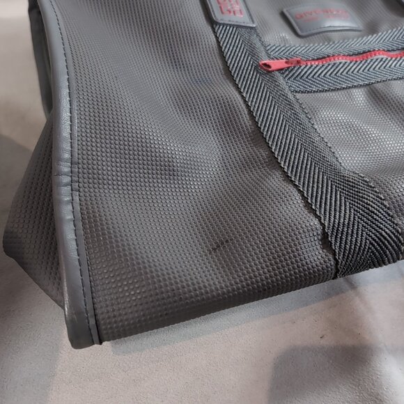 Givenchy Vintage Gray Red Travel Satchel Bag Duffle Carry On Overnight Logo Grey - Picture 4 of 14